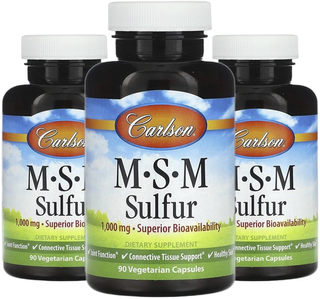 칼슨 MSM 엠에스엠 황 1 000mg 베지 캡슐 90정 2+1, 90회분, 3개 - 쿠팡