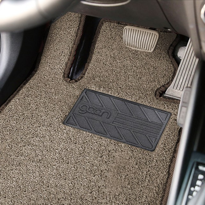 가온 엣지 코일매트 카매트 발매트 차량용 바닥 발판 전차종, 1열+2열 (풀세트), 브라운