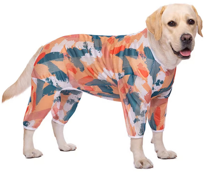 강아지해충방지옷 진드기 애견여름옷 반려견 올인원, 1개, 낙서 2XL(15-20kg 권장)
