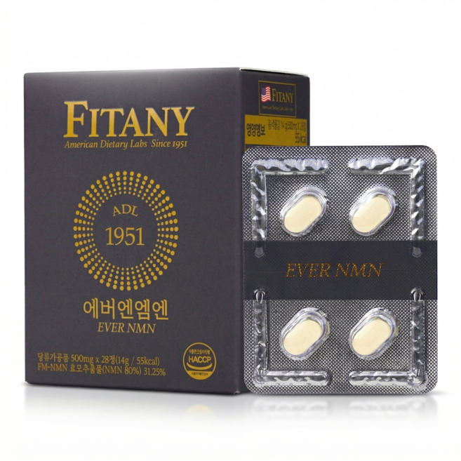 [FITANY] 피타니 효모발효 좀비세포 고순도 에버 엔엠엔 피부 역노화 동안세포 고함량 NMN, 1박스, 28정