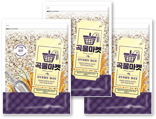 [더프레시] 곡물마켓 국내산 율무 1kg x 3, 3개