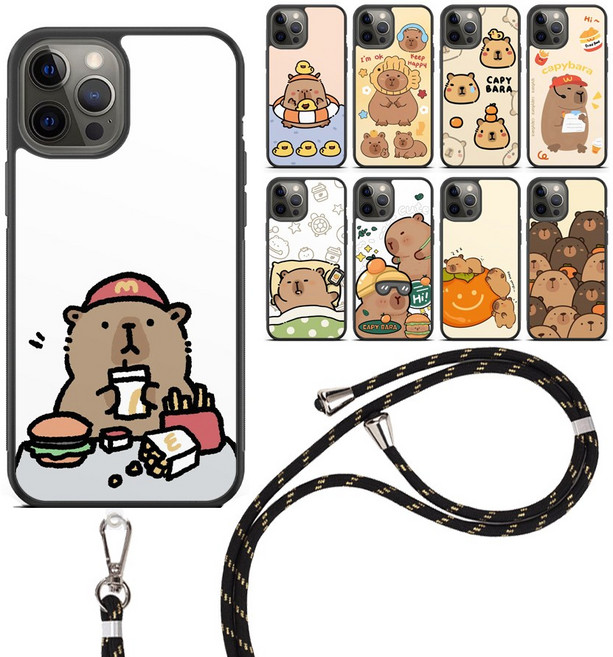 귀여운 카피바라 스트랩 케이스 AT-M130K AT-M130S 마이브키즈폰 포켓몬에디션2 시나모롤폰 잼폰2