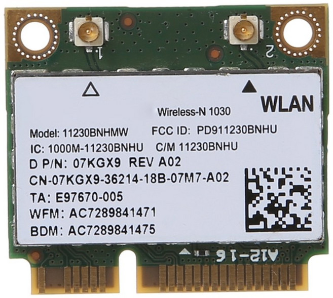 Centrino Wireless-N 1030 11230BNHMW용 하프 미니 PCIe PCI-express 무선 WIFI WLAN BT 호환 카드, 1)White, 1) White, 1개