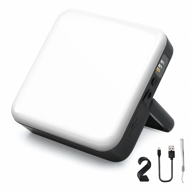 한정할인중-베터라인 감성 캠핑랜턴 LED 충전식 사각 고휘도 다기능 캠핑 조명, 1개