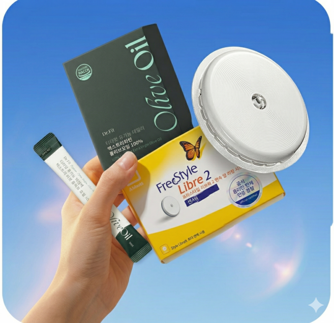 [올리브유증정] 프리스타일 리브레2 연속혈당측정기 1개 + 글루코핏 베이직 멤버십, 글루코핏 멤버십 + 프리스타일 리브레2