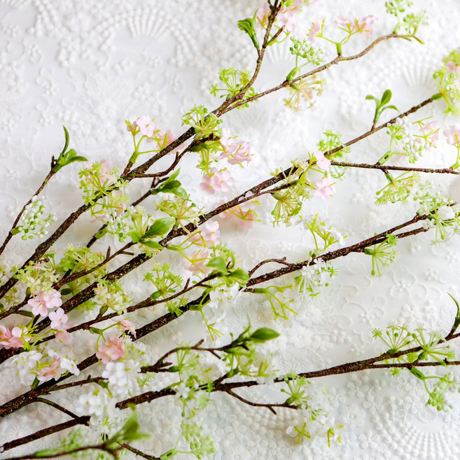 [꾸민뜰] 설유화 조화 고급 조화꽃 가지, 핑크, 1개