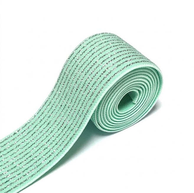 [청라핸즈] 허리고무밴드 고무테이프 소프트 실버펄 민트 40mm (17-282)