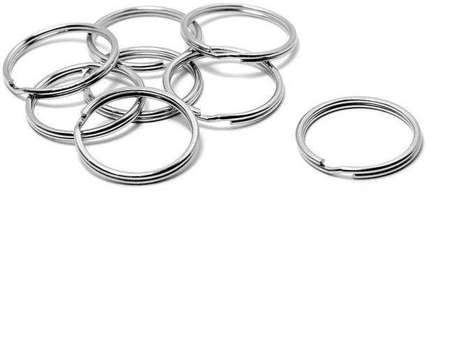 선진리빙 열쇠고리 이중오링 25mm, 50개, 실버
