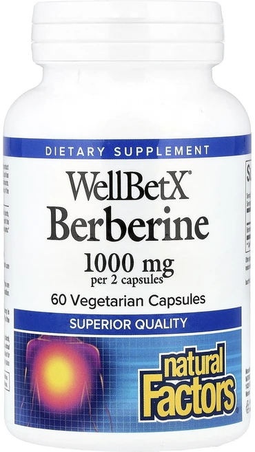 Natural Factors WellBetX 베르베린 500mg 베지 캡슐 60정, Natural Factors WellBetX 베..., 1개 - 쿠팡