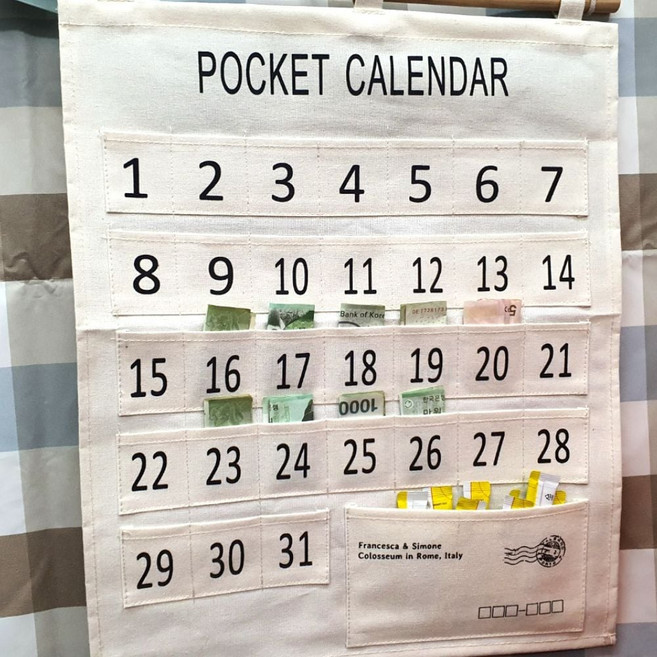 포켓 한달 약달력 벽걸이 용돈달력 20589EA 1(PC)