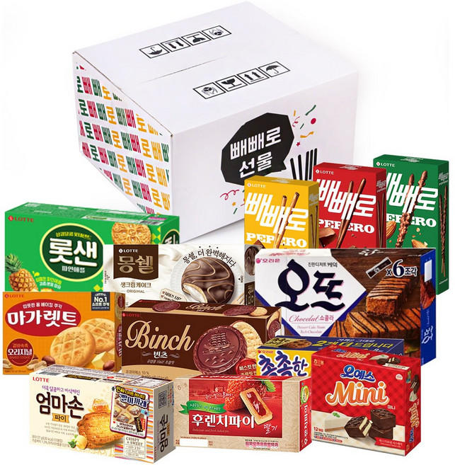 [간식대장] 빼빼로데이 최고의 간식 빼빼로 실속 F세트 아몬드 빼빼로 빼빼로 초코필드 빼빼로 오리지널 롯데샌드 몽쉘크림 빈츠 오뜨 쇼콜라 마가렛트 촉촉한 초코칩 엄마손