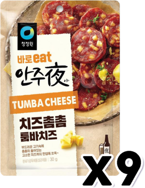 안주야 치즈촘촘 툼바치즈육포 술안주간식, 30g, 9개