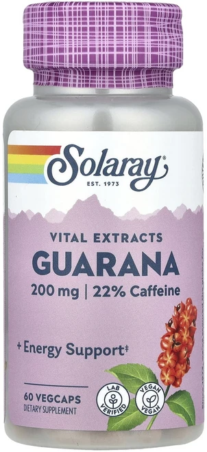 Solaray 과라나 씨앗 추출물 200mg 베지 캡슐 60정, Solaray과라나씨앗추출물200mg베지캡슐60정, 1개 - 쿠팡