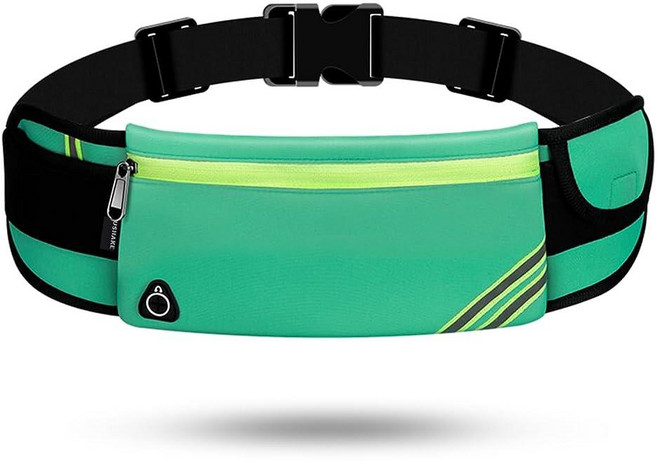 USHAKE 아이폰 및 삼성 갤럭시용 바운스 프리 파우치가 있는 러닝 벨트 - 달리기 걷기 사이클링 체육관 운동에 이상적 블랙 1 폰 홀더, Blue, 민트 블루