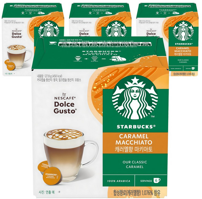돌체구스토 스타벅스 카라멜 마끼아또 캡슐커피 2종 x 6p, 4세트