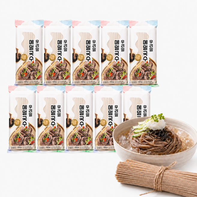 우리밀 메밀국수 600g x 10개 대용량 냉모밀 막국수 비빔국수 메밀소바