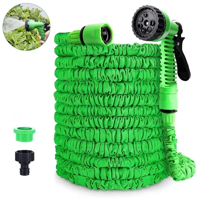 고압 접이식 매직 스프링클러 호스 25-200피트 정원 물주기에 적합, 04 25피트, 01 하얀색, 1개