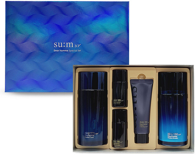 STARMALL 숨 37도 디어 옴므 남성 화장품 세트 에멀전 토너, 1개