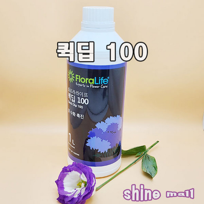 Quick Dip 100(퀵딥 100) 대용량 1L 꽃 수화 촉진/모든 꽃 효과적, 1개
