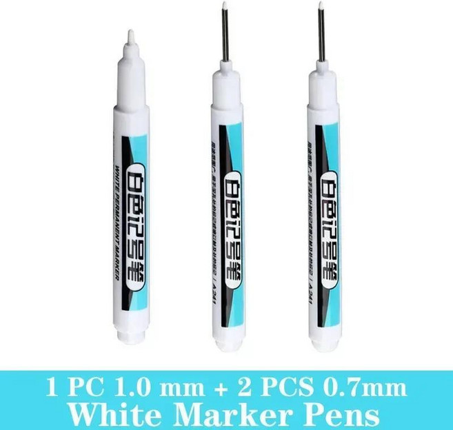 흰색 페인트 마커 펜 유성 방수 플라스틱 대용량 학교 편지지, 1개, 21. 1 1.0mm 2 0.7mm
