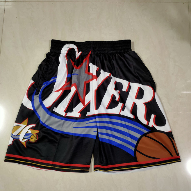 NBA JUST DON 76ers 블랙 미첼&네스 포켓 볼 팬츠 반바지