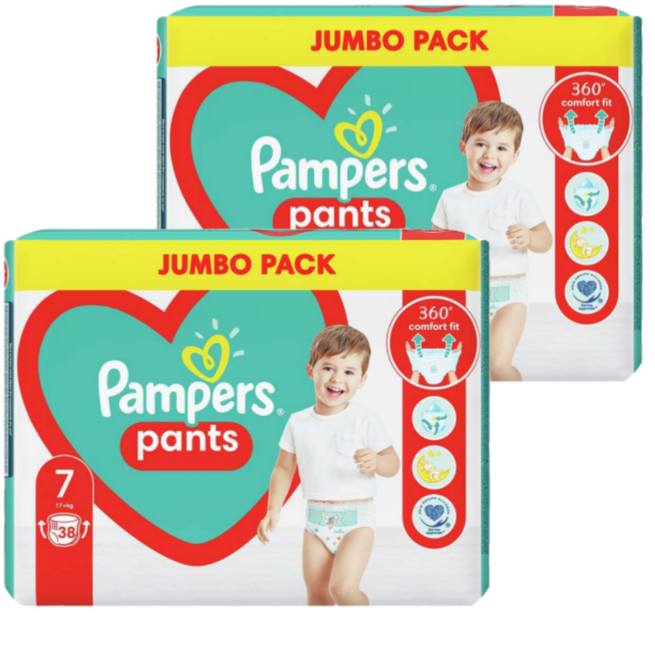 유럽산 팸퍼스 베이비드라이 팬티형7단계, 7단계, 76매