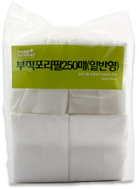 퓨어썬데이 정전기 청소포 일반형 250매, 1개