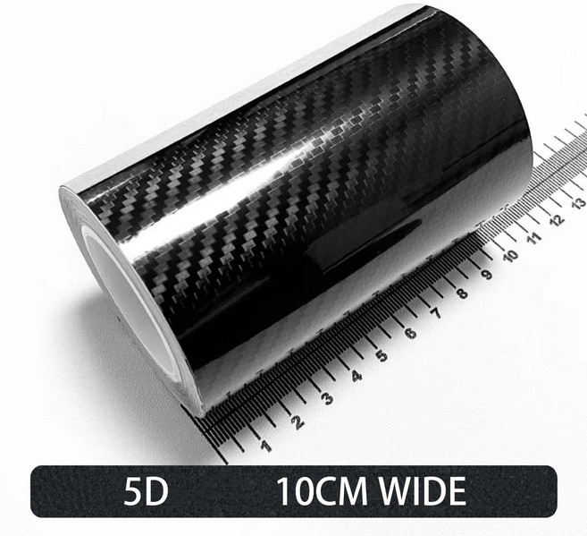 카본 자동차 스티커 자기 접착 테이프 매트 블랙 보호 필름 3D 비닐 도어 스트립 액세서리, 5D 10cm Wide, 1M Long