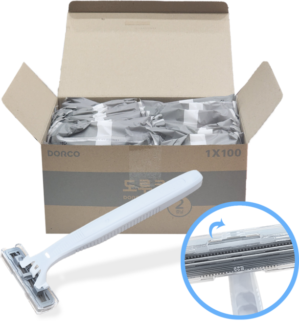 도루코 2중날(스윙) 일회용 면도기 TNC200-1P (개별포장), 1세트, 100개입