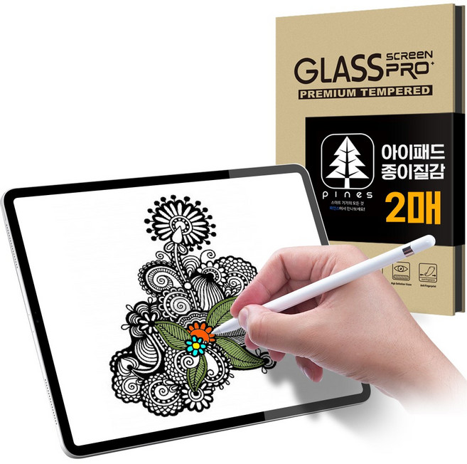 파인스 아이패드 종이질감 액정보호 필름 2매, 2개