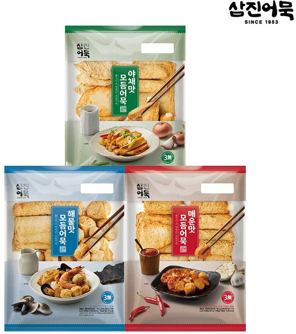 [삼진어묵] 매운+해물+야채 모듬, 1세트