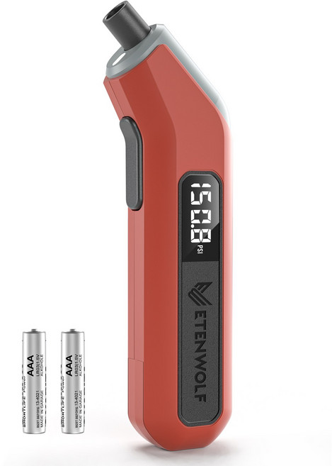 ETENWOLF 디지털 타이어 압력 게이지 3-200 PSI 산업용 타이어 게이지 ANSI B40.7 등급 2A로 보정 교체 가능한 AAA 배터리, 오렌지색, 1개
