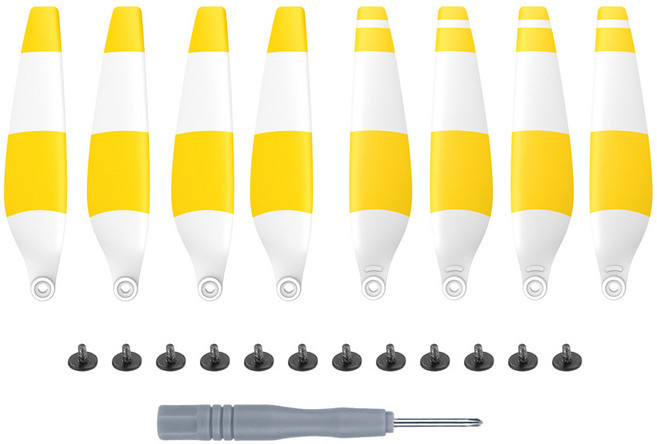 DJI 미니4 프로 전용 저소음 프로펠러 세트 드론 날개 블레이드 교체용 부품 나사 포함, 1개, (미니4) 프로펠러옐로우