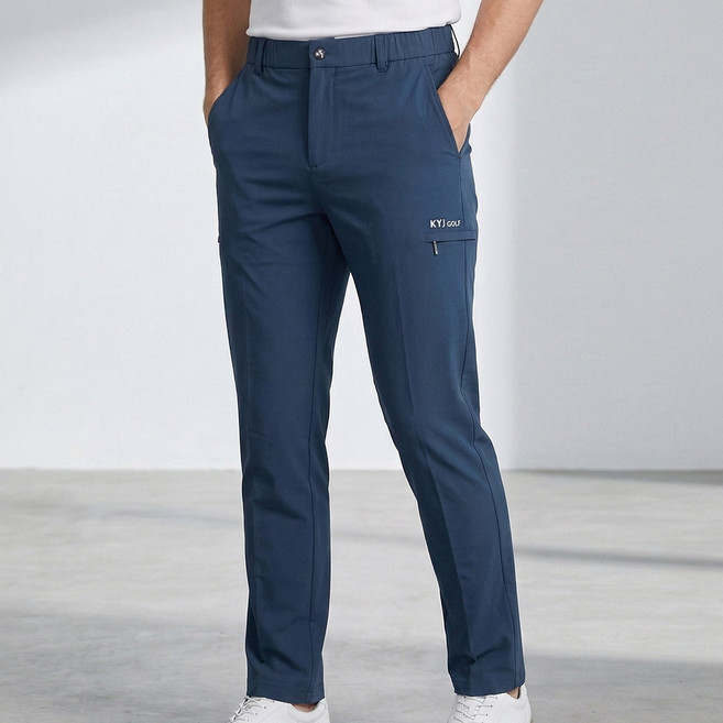 김영주골프 남성용 슬림핏 골프 팬츠 신축성 좋은 면바지 김영주5885