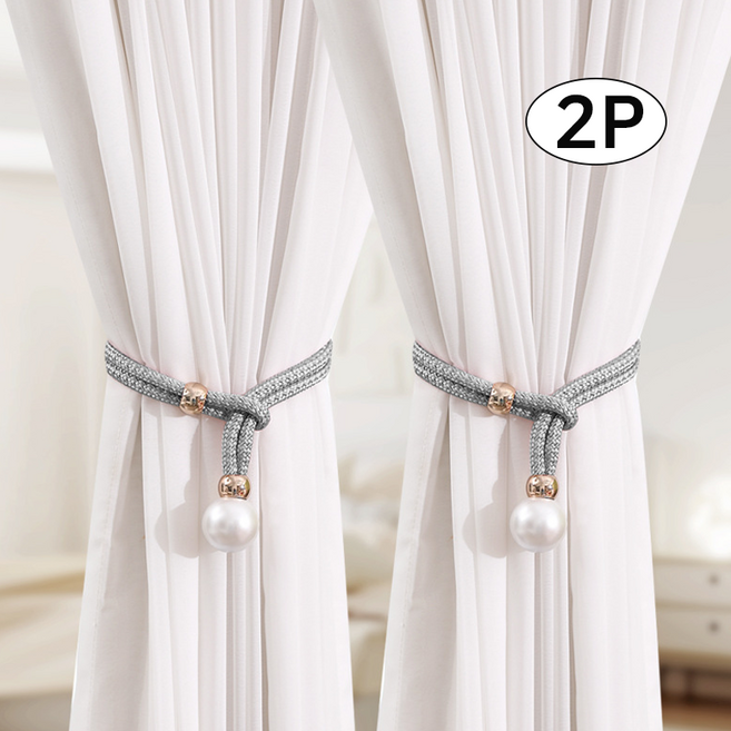 뉴에잇 커튼 클립 타이백 2p, 1개, 그레이