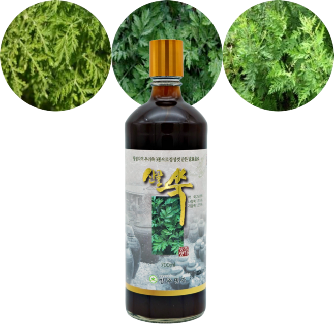 5년숙성 3종 혼합 쑥청 약쑥청 쑥 약쑥 효소 발효액 엑기스 액기스, 1개, 700ml