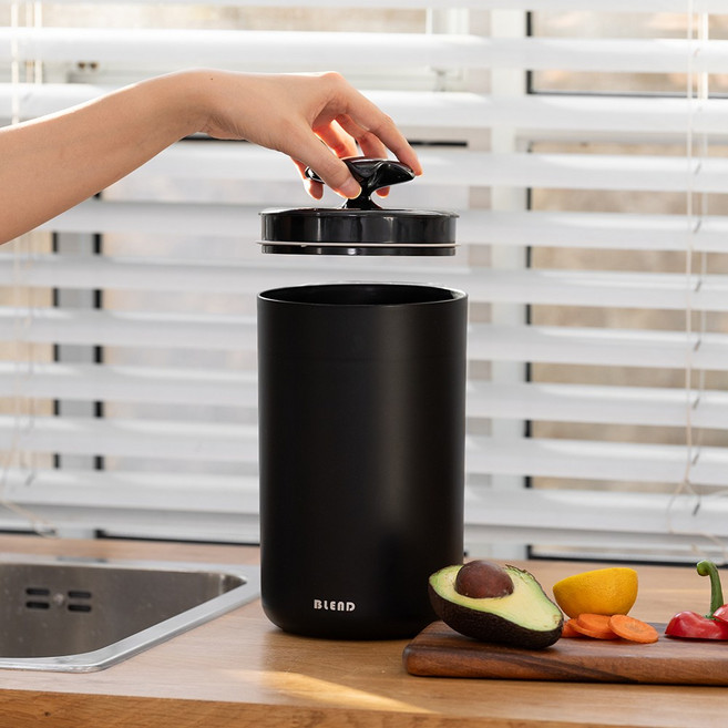 코코락 가정용 주방 진공 음식물쓰레기통 음쓰통 3L, 블랙, 1개