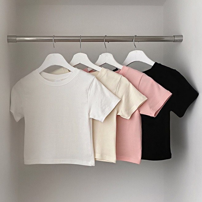 [키140/키150/키160] [자체제작] 키키코 숏앤롱슬림무지반팔티 초등 고학년 중학생 슬림 무지 반팔티 기본 이너 티셔츠