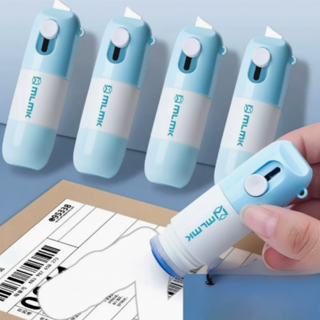 BAEny배니 택배 송장 지우개 감열지 지우개 개인정보리무버 오프너 내장(본품+수정액) 2Color, 1세트, 블루