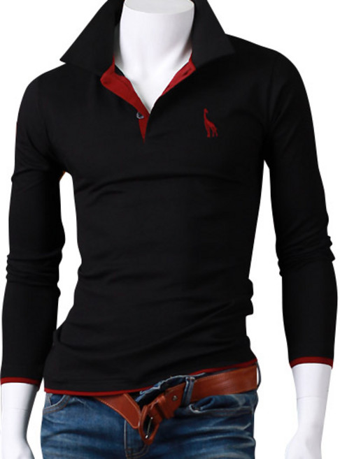 스댕클럽 남성용 기린 레이어드 긴팔 카라티 MD1700