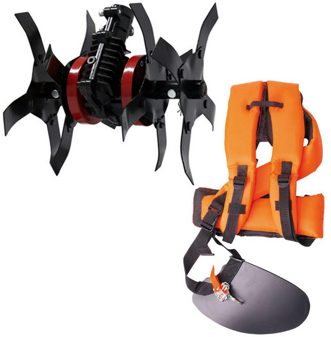 예초기 부착 관리기+UD-BCH1 견착식 예초기용 하네스 악세서리 충격 완화 멜빵 어깨 보호 끈, 1개