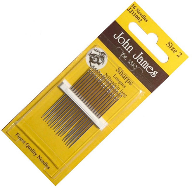 [청라핸즈] 존제임스 자수바늘 2호 0.86 x 4.4mm 12세트 (17-131)