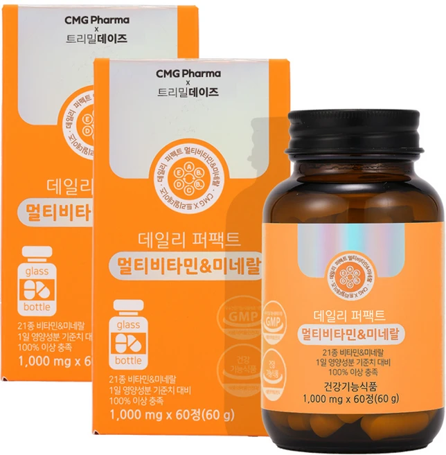트리밀데이즈 데일리 퍼팩트 멀티비타민앤미네랄 60g, 60정, 2개 - 쿠팡