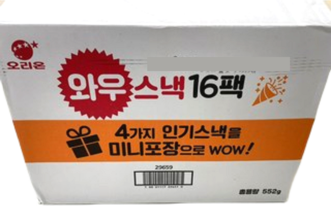 2위 - 오리온 와우스낵 선물세트 16팩, 포카칩 + 꼬북칩 + 오감자 + 돌아온썬칩, 1세트