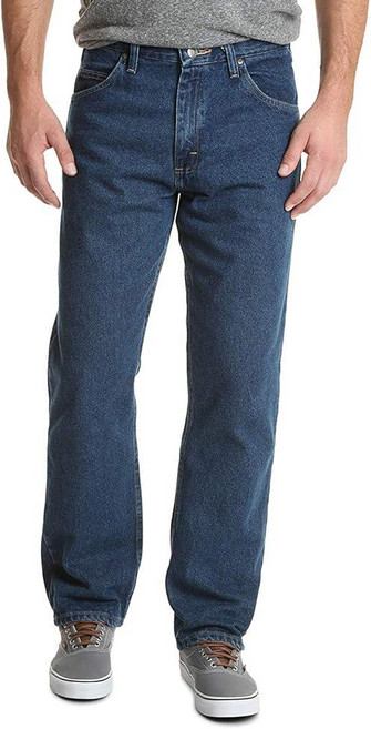 Wrangler Authentics 남성용 클래식 5포켓 편안한 핏 면 진 바지 5 포켓 릴렉스 진 너비 34 x 길이 34 빈티지 스톤워시.