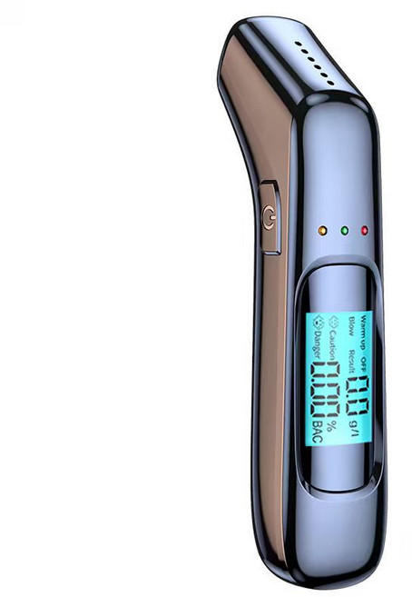 AOSS휴대용 디지털 음주측정기 알코올측정기 USB충전 고정밀, 1개