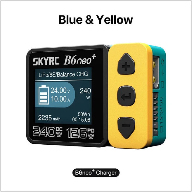 ​SKYRC B6neo+ 스마트 충전기 고전력 DC240W 다국어 밸런스 600mA XT60/Type-C 소형, 09 Yellow B6neo Pro