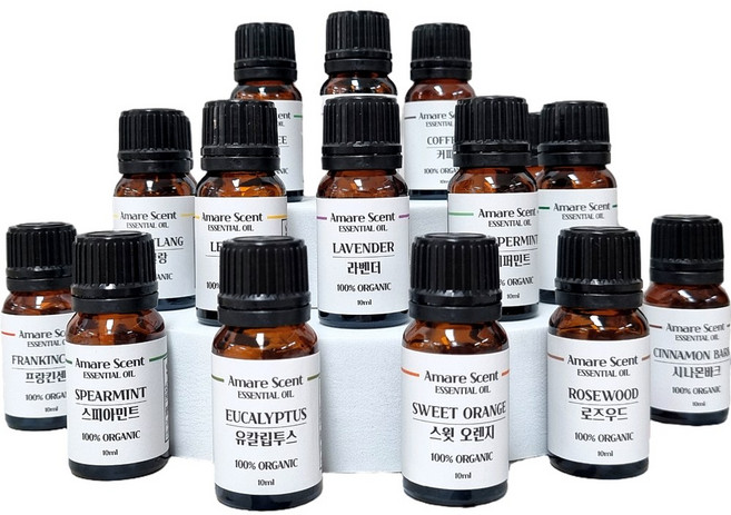아마레센트 100%유기농 천연 에센셜오일 아로마오일, 2개, 10ml, 스윗오렌지