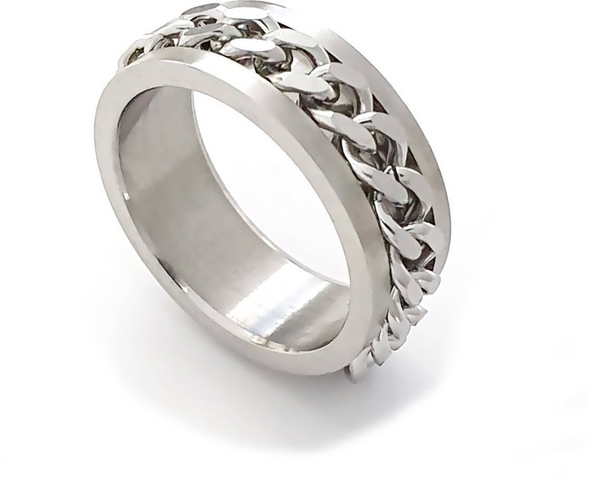 [골드러쉬] R211 반지 스틸 남녀공용 체인 심플 엔틱 남자패션반지