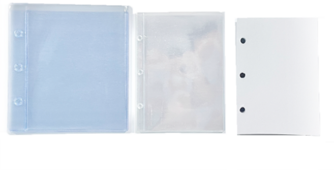 3공 포카바인더 속지 10매 포토카드 미니 포켓 앨범 사진 보관함 투명 PVC 무지 종이, 무지속지(종이), 1개